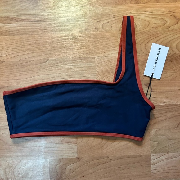 Contrast One Shoulder Sports Bra - M - Picture 2 of 3